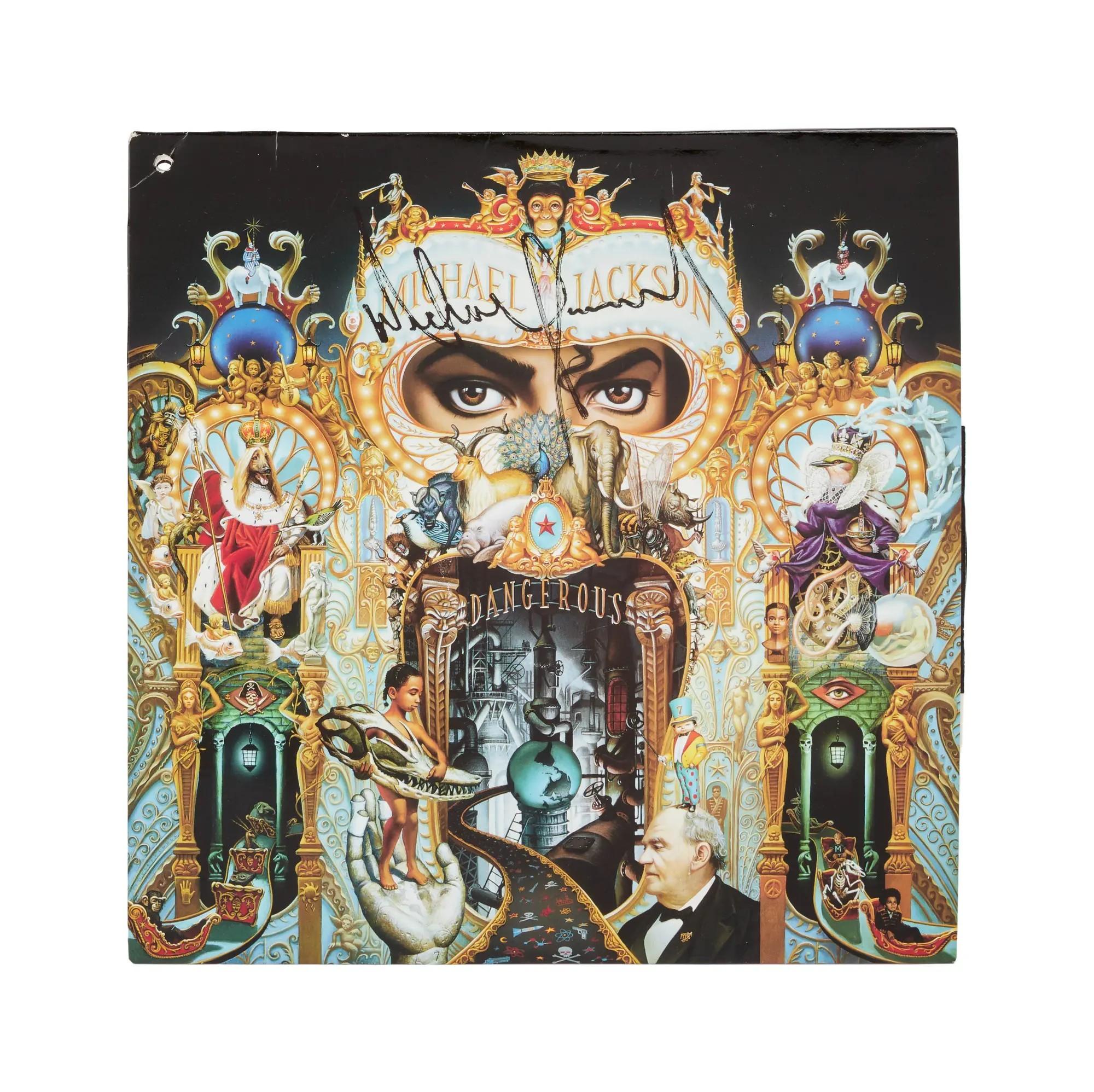 Lot 3  Michael Jackson Signed "Dangerous" LP Record Album