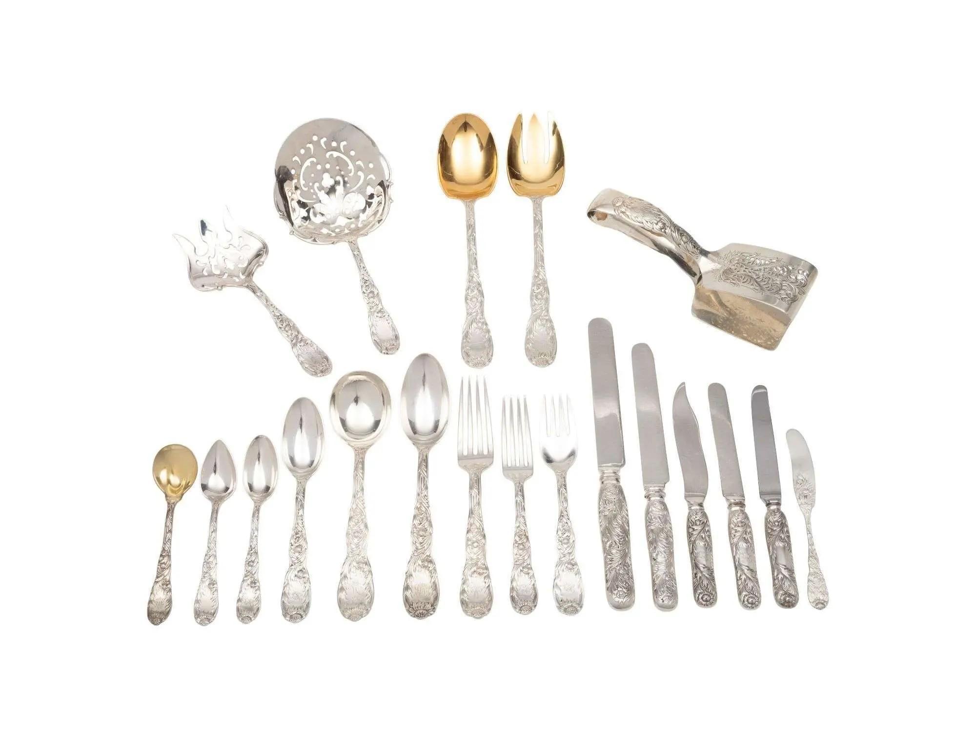 a set of sterling flatware