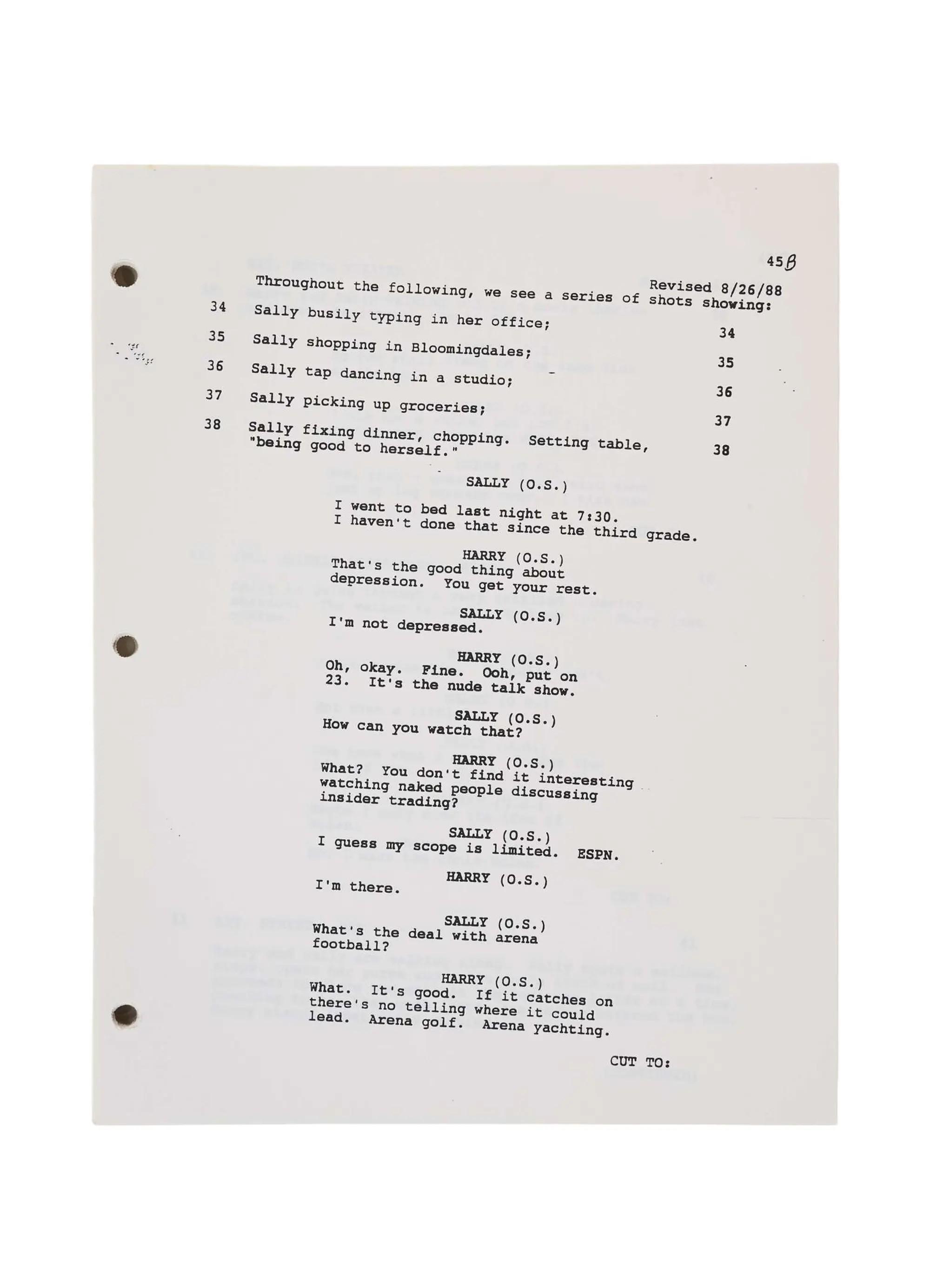 Lot #198  Rob Reiner 1989 “When Harry Met Sally…” Script
