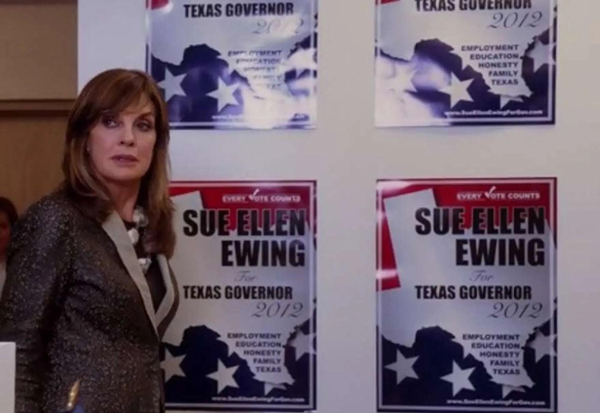 Lot #89 Linda Gray 2013 “Dallas” “Sue Ellen for Governor” Props with Linda Gray Signed Shirt