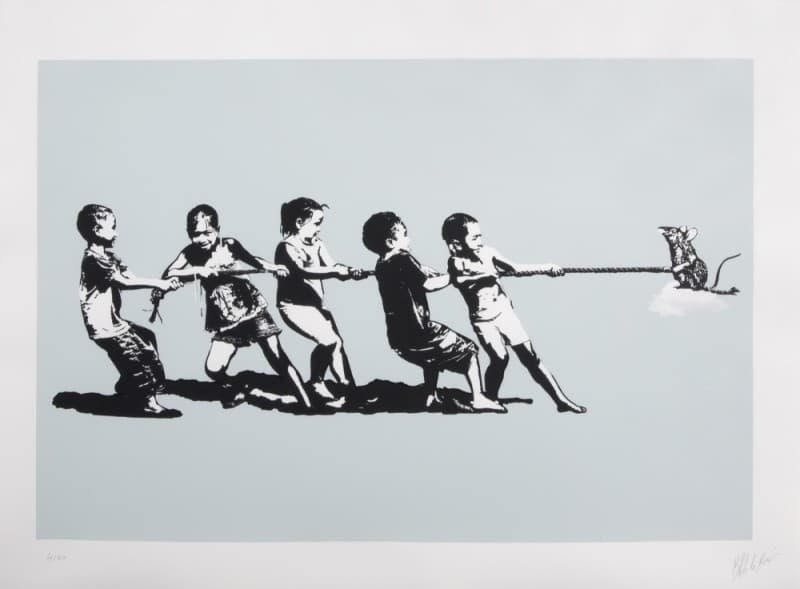BLEK LE RAT: SIGNED LIMITED EDITION "ROPE PULLING" PRINT