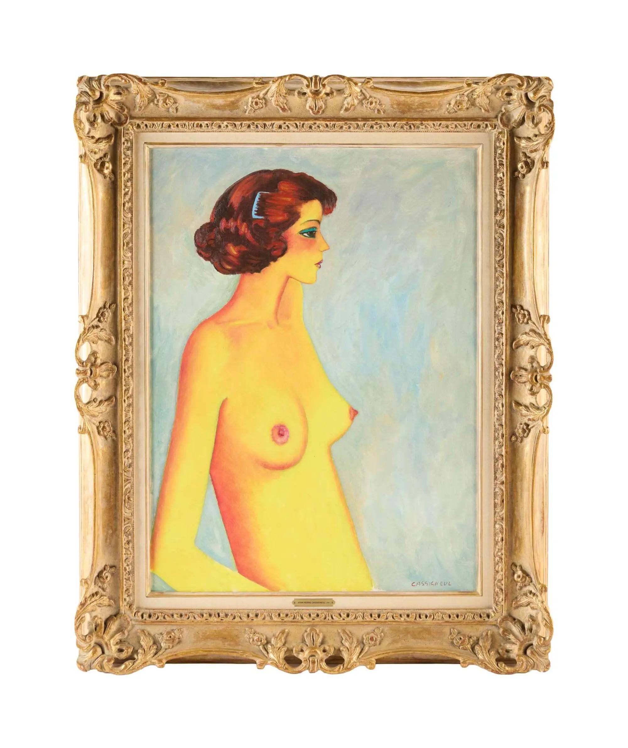 Lot #615  Jerry Weintraub Jean-Pierre Cassigneul Female Nude with Blue Comb in her Hair