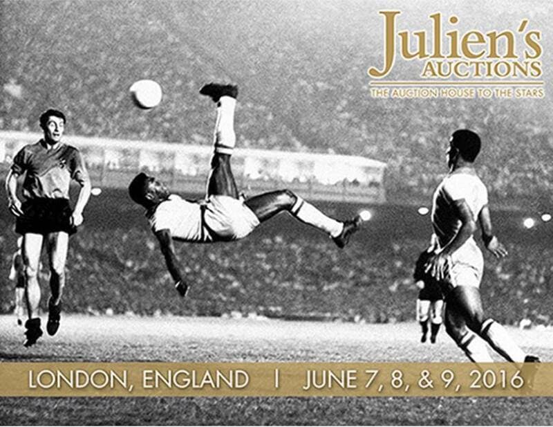 A poster for Julien's Auctions Pele Collection 