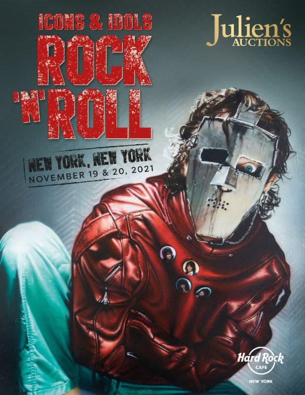 A poster for Julien's Auctions Icons and Idols: Rock 'N' Roll