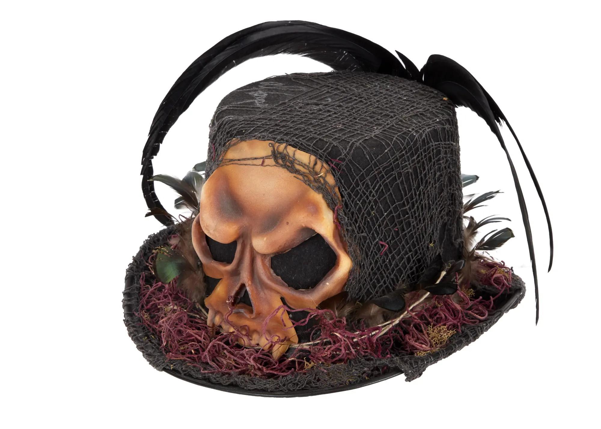 Lot #829. Alice Cooper | Twice-Signed Skull Face Top Hat Lot #829 Alice Cooper Twice-Signed Skull Face Top Hat