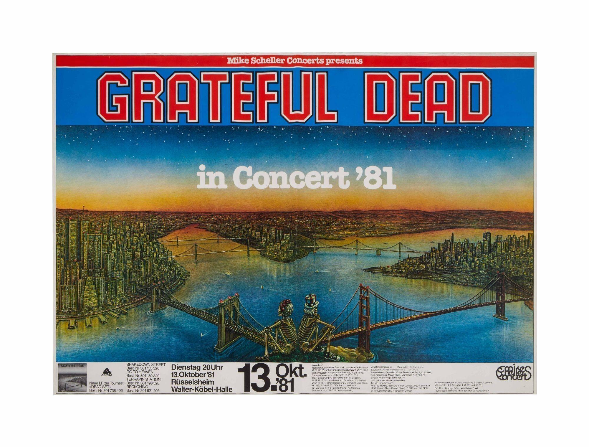 A 1981 concert poster for The Grateful Dead.