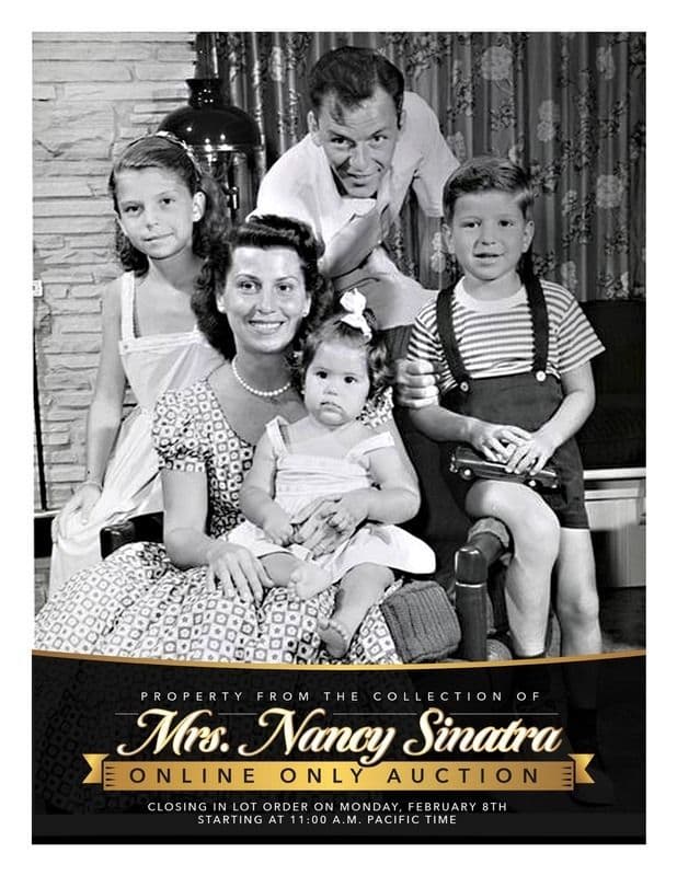 A poster for Mrs. Nancy Sinatra online only auction