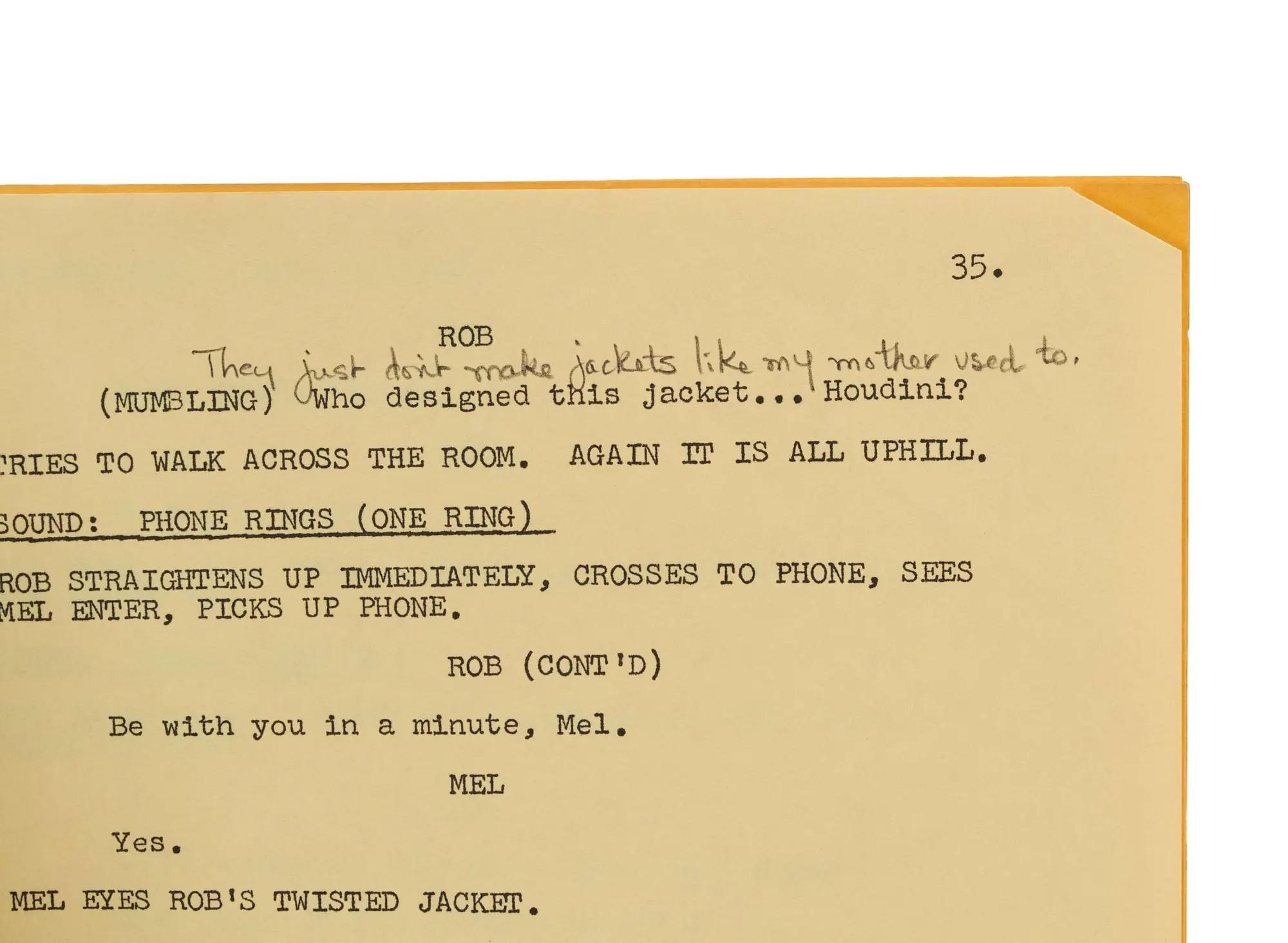 Lot #192 Dick Van Dyke 1962 “The Dick Van Dyke Show" Script Believed to be Van Dyke's
