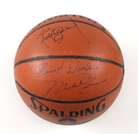 Michael Jackson and Michael Jordan Signed Basketball MICHAEL JACKSON AND MICHAEL JORDAN SIGNED BALL