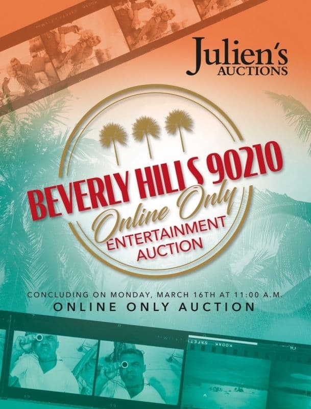 A poster for Julien's Auctions Beverly Hills 90210 