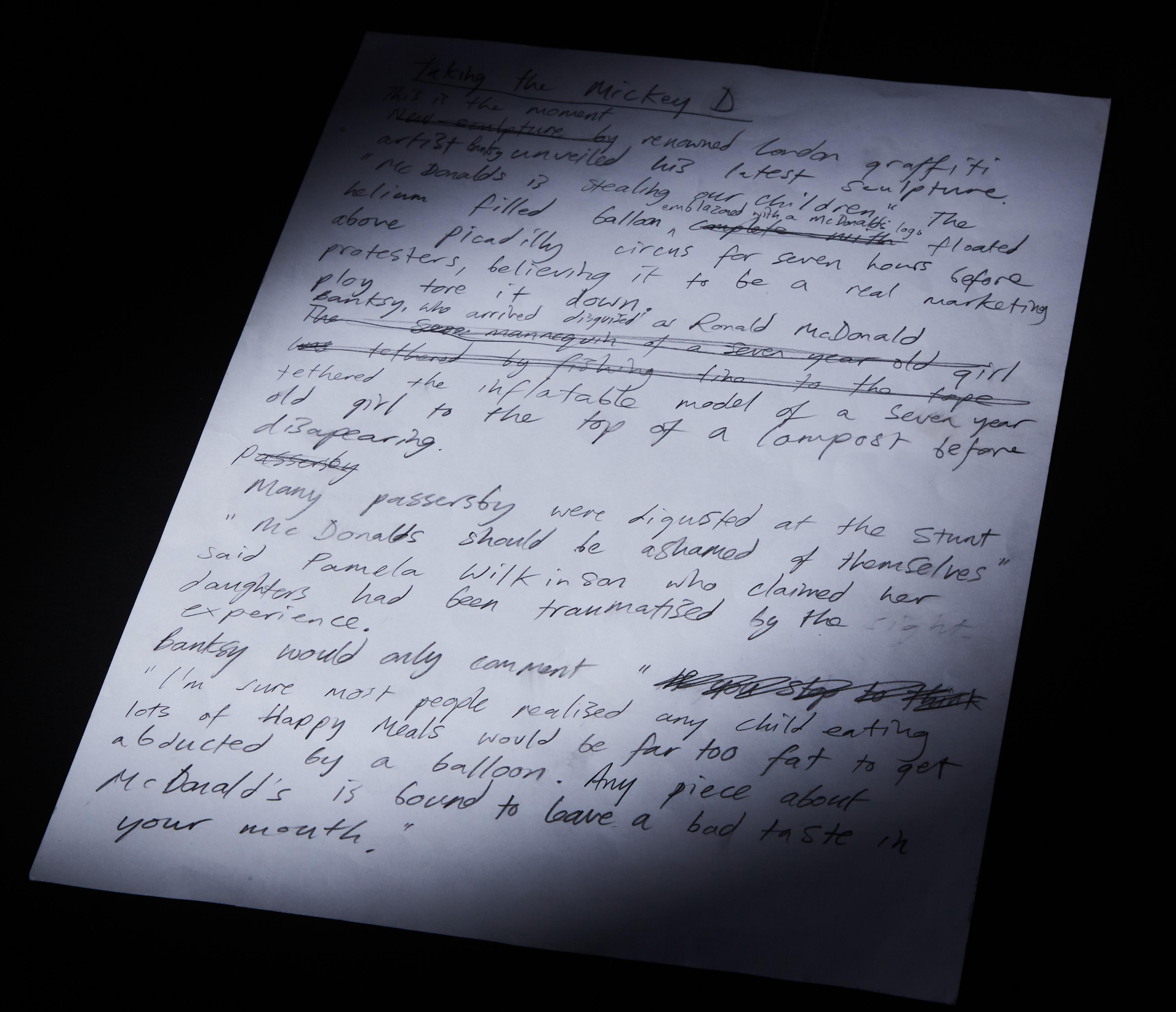 a piece of paper with a lot of writing on it