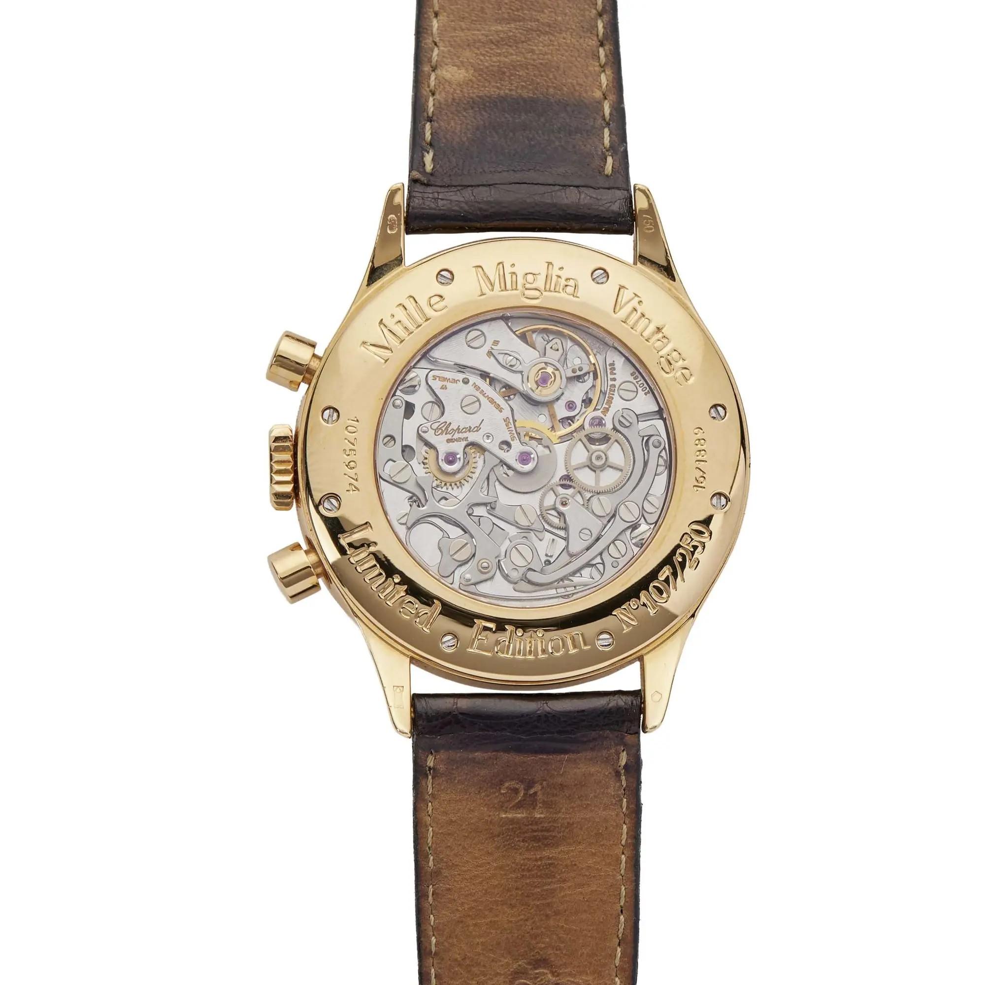 Lot #326  Jerry Weintraub Chopard 18K Yellow Gold “Mille Miglia Vintage” Chronograph Wristwatch
