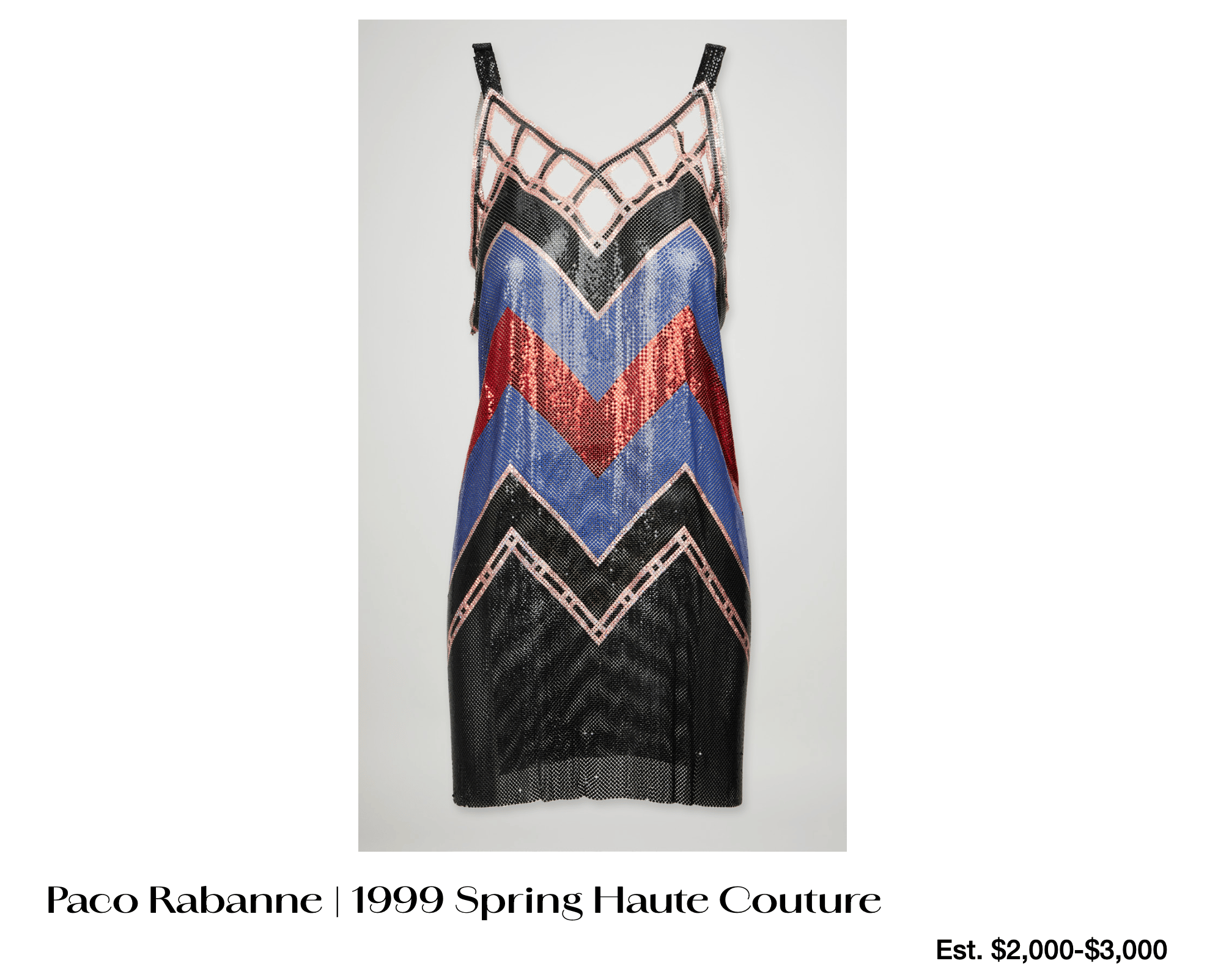 a picture of a paco rabanne 1999 spring haute couture dress