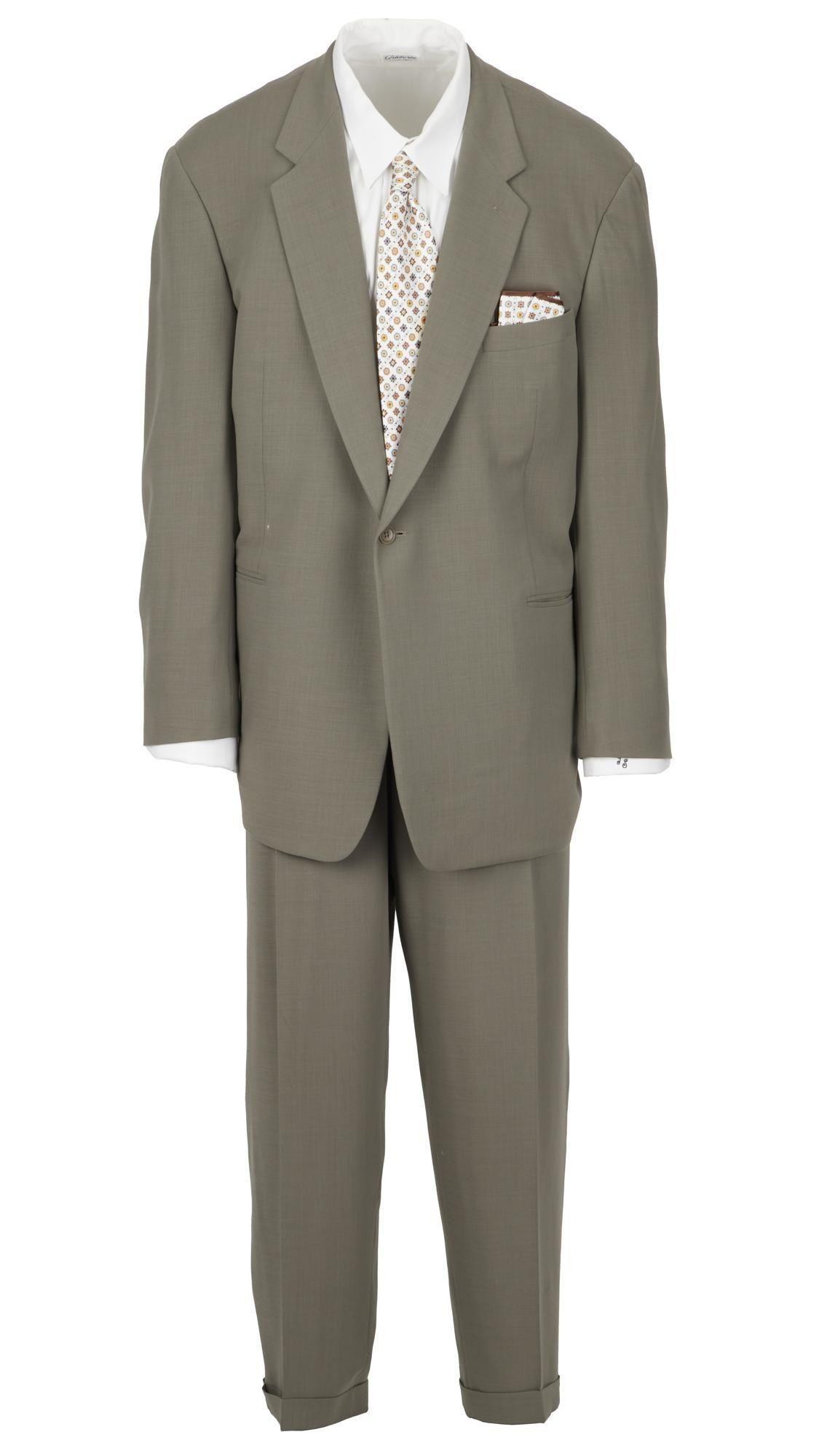 a gray suit