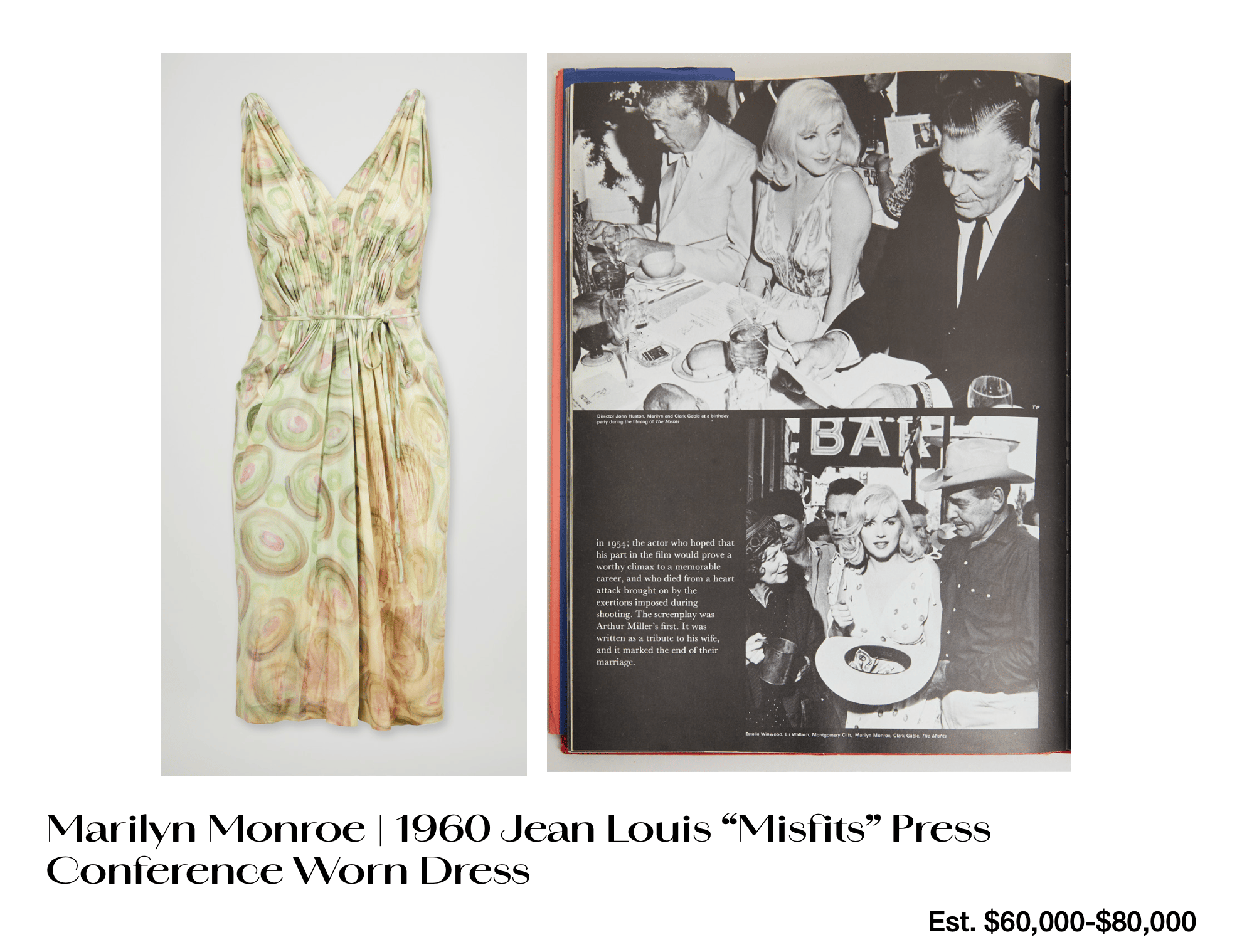 a marilyn monroe 1960 jean louis misfits press conference worn dress