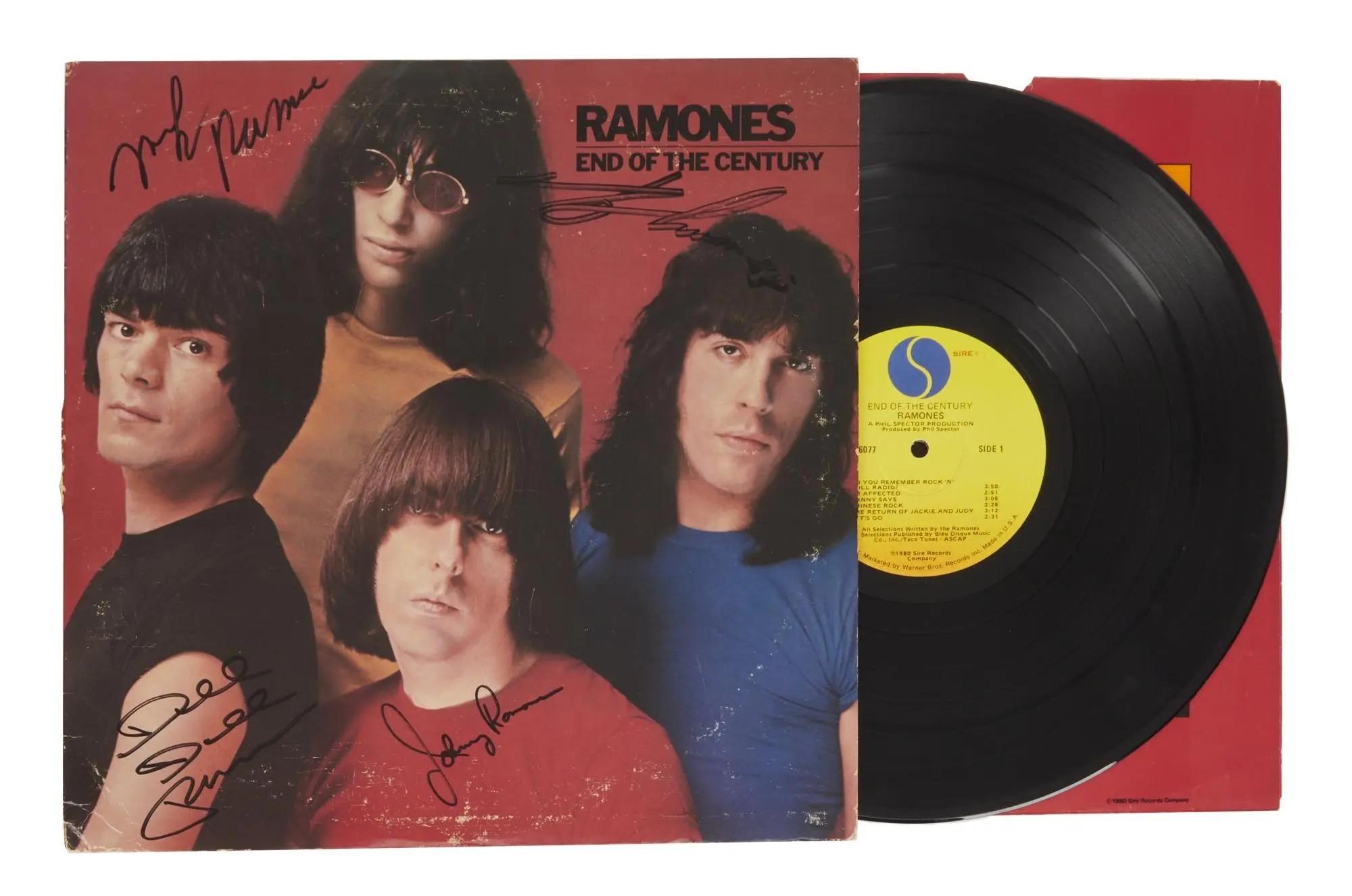 Lot #376. The Ramones | Band Signed "End of the Century" Record Album Lot #376 The Ramones Band Signed "End of the Century" Record Album