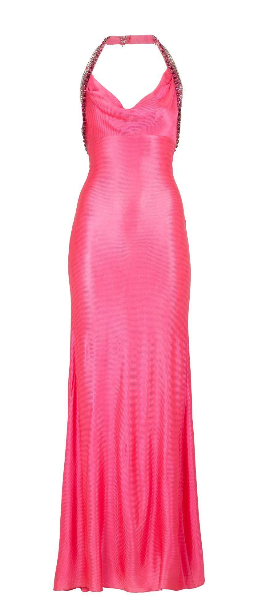 Lot #497. Cher | "The Sonny & Cher Comedy Hour" 1973 Screen-Worn Bob Mackie Gown a pink dress