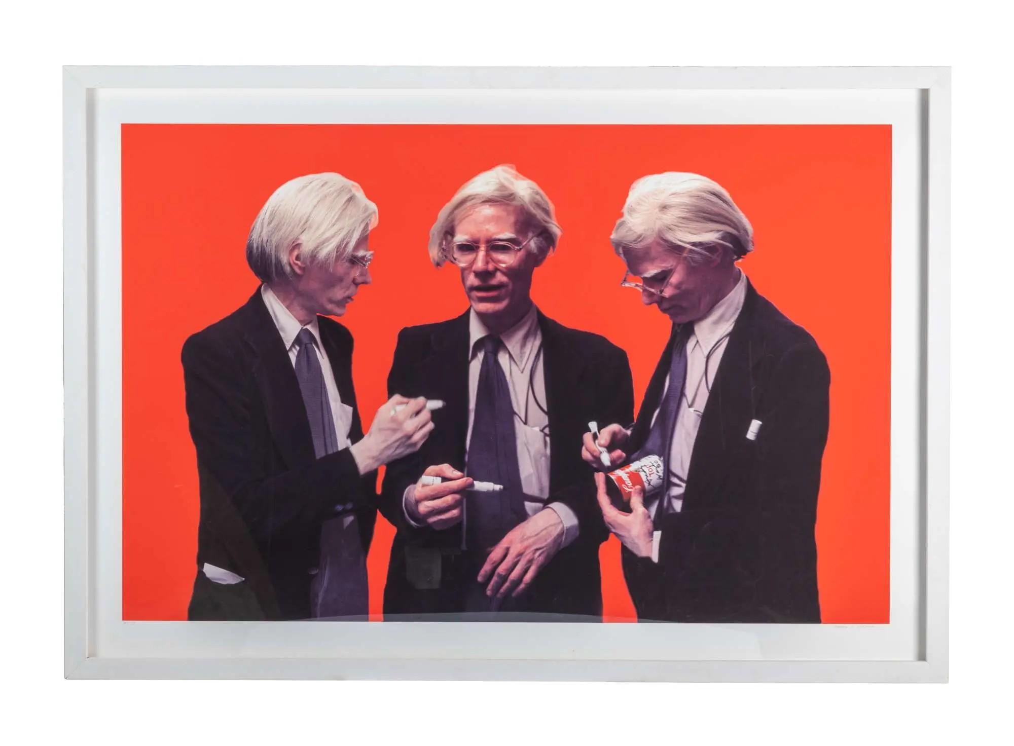 Lot #177  Anna Strasberg Circa 1980s Color Photograph of Andy Warhol Signed by Stephen Verona