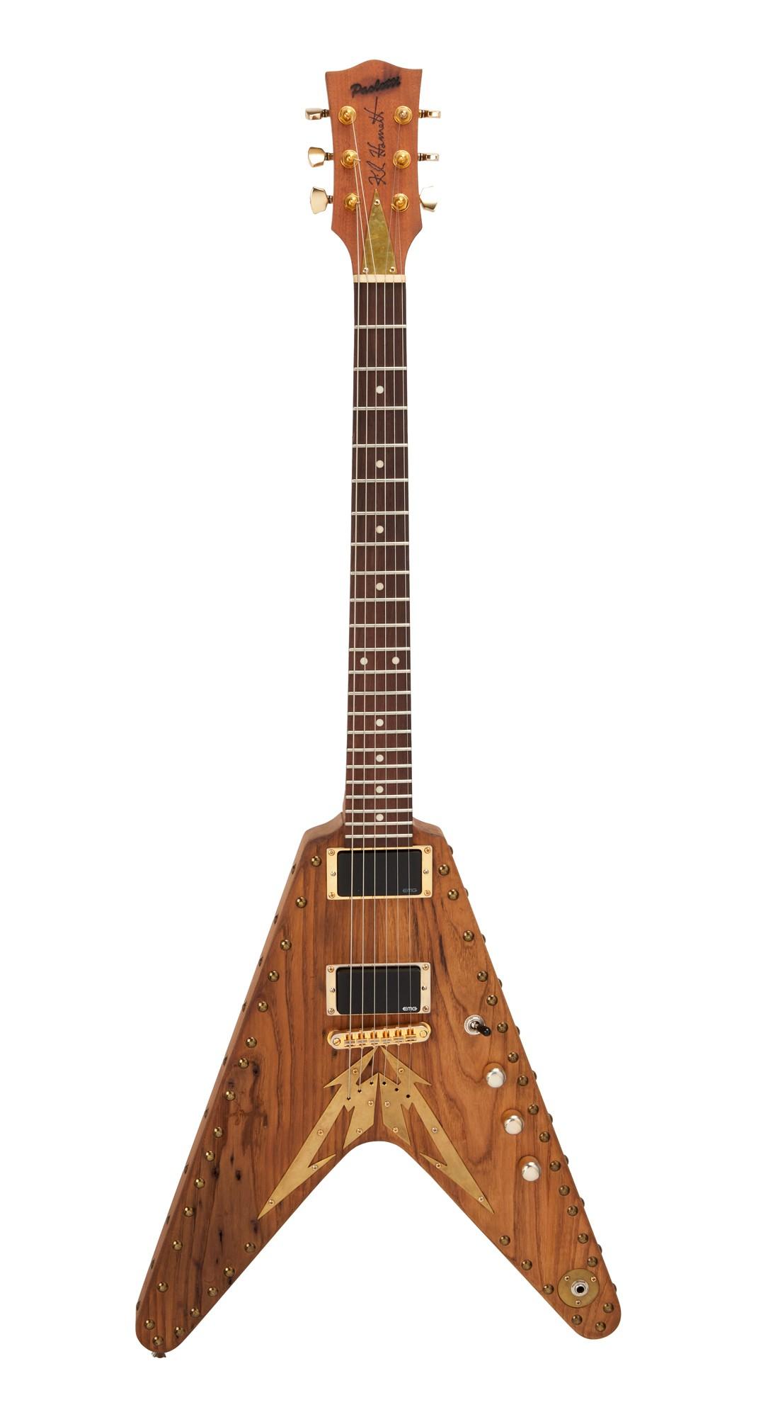 a brown guitar