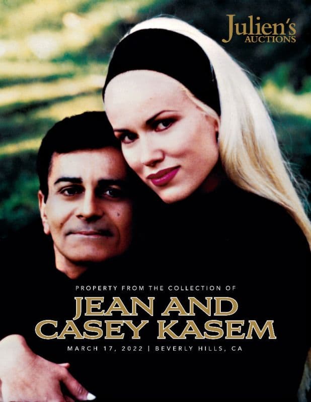 A poster for Julien's auctions featuring Jean and Casey Kasem