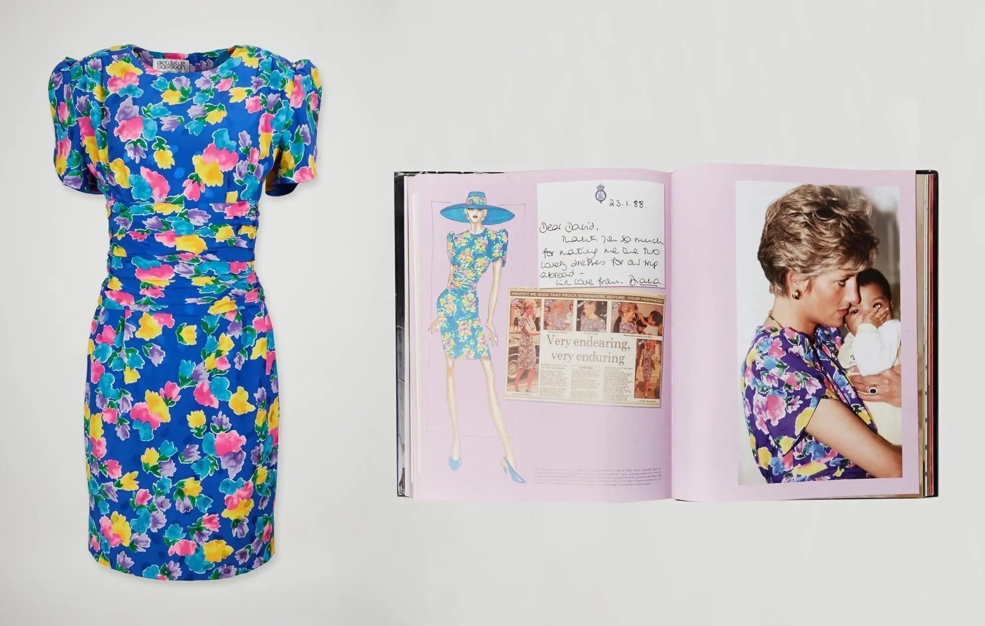 Princess Diana | 1988 Bellville Sassoon Floral Day Dress Princess Diana 1988 Bellville Sassoon Floral Day Dress