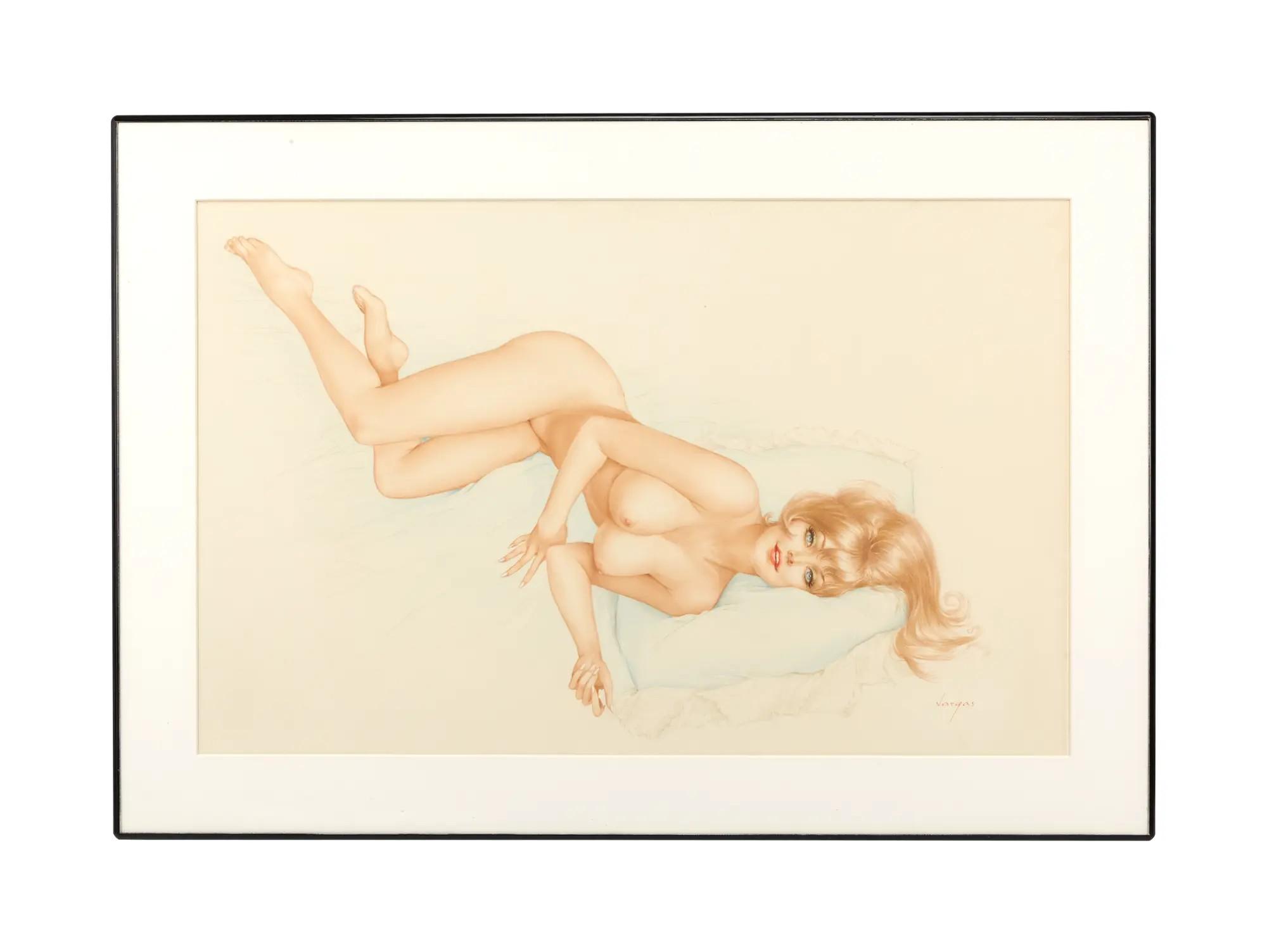 Playboy Alberto Vargas Girl Pinup May 1970 Watercolor Drawing