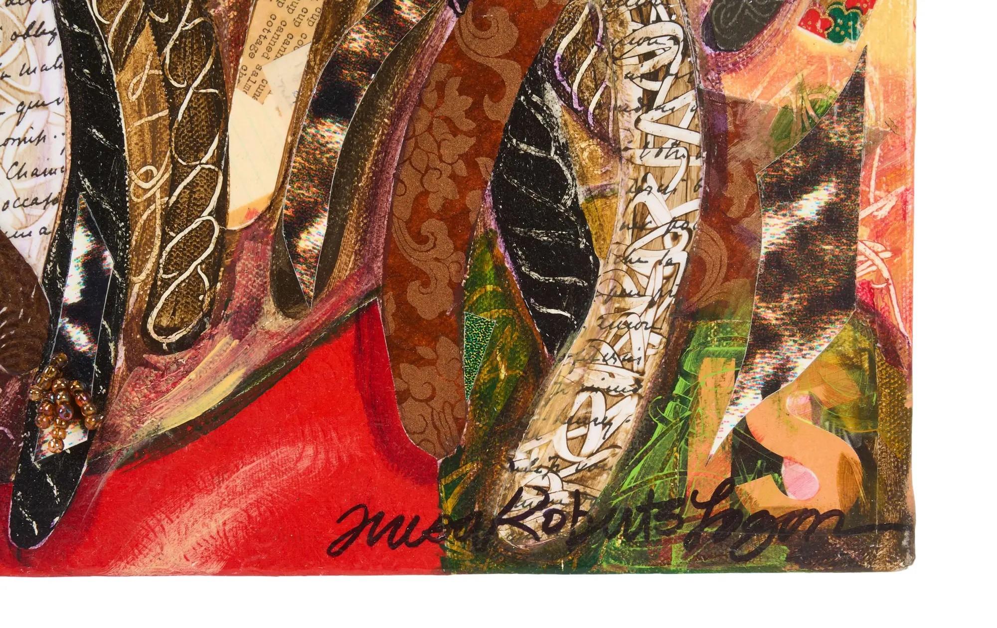 Whoopi Goldberg Mona Whoopi Mixed Media Portrait by Theresa Roberts Logan
