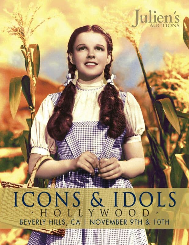 A poster for Julien's Auctions with a picture of Dorothy