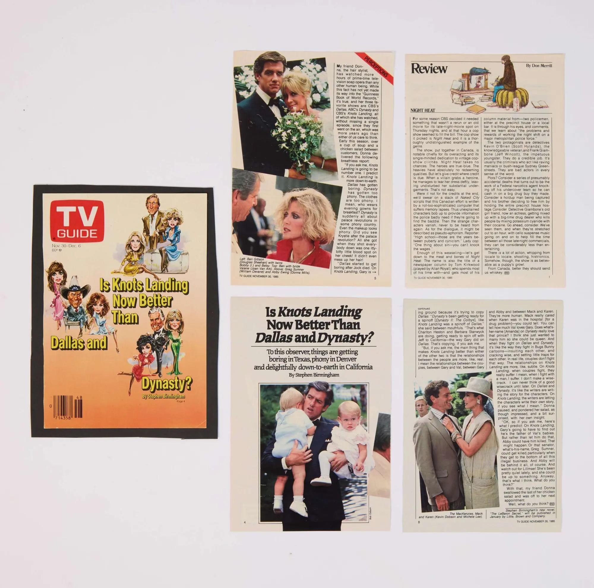 Lot #85 Linda Gray 1985 “Dallas,” “Dynasty,” and “Knots” TV Guide Cover Photo 2