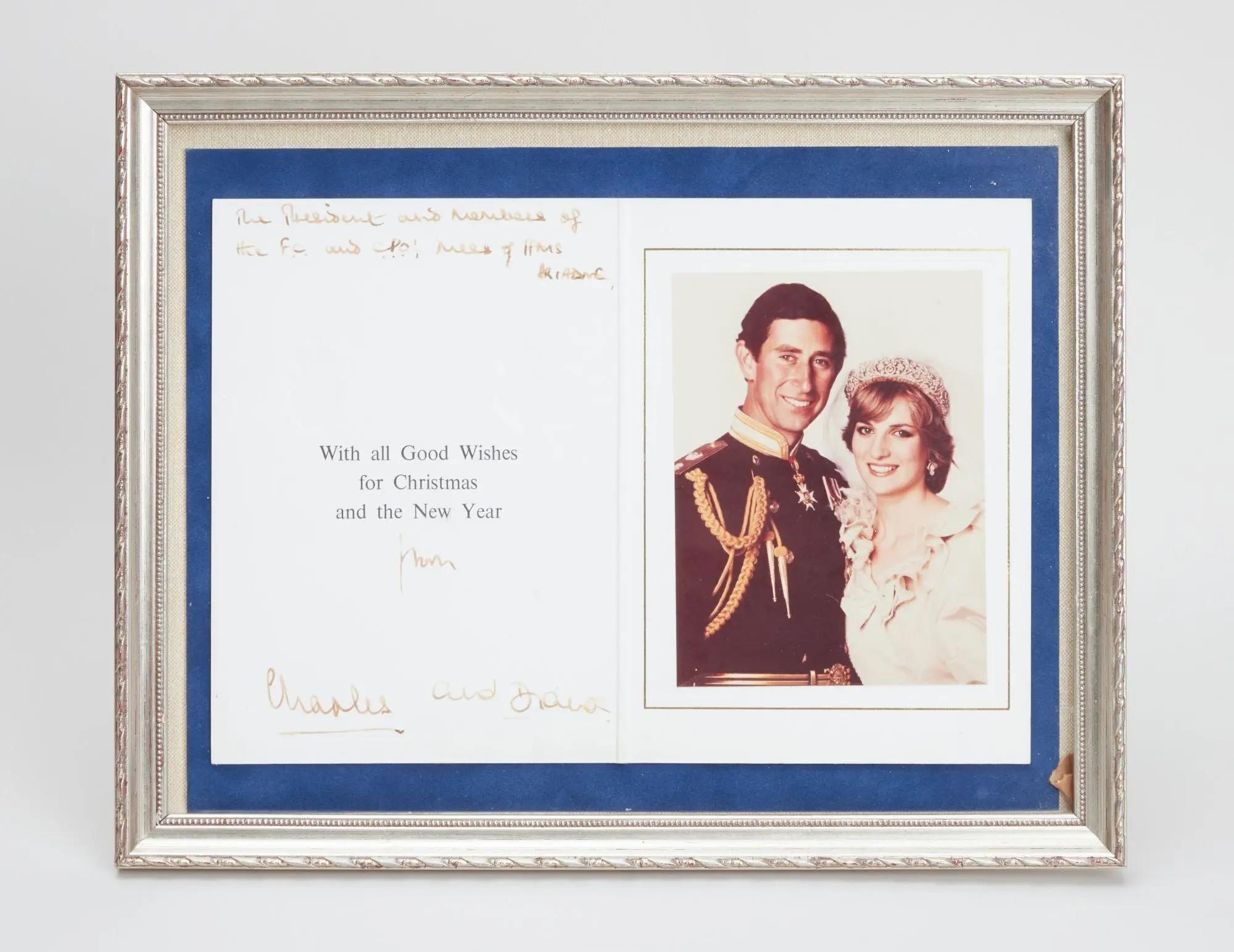 a holiday card signed by Princess Diana