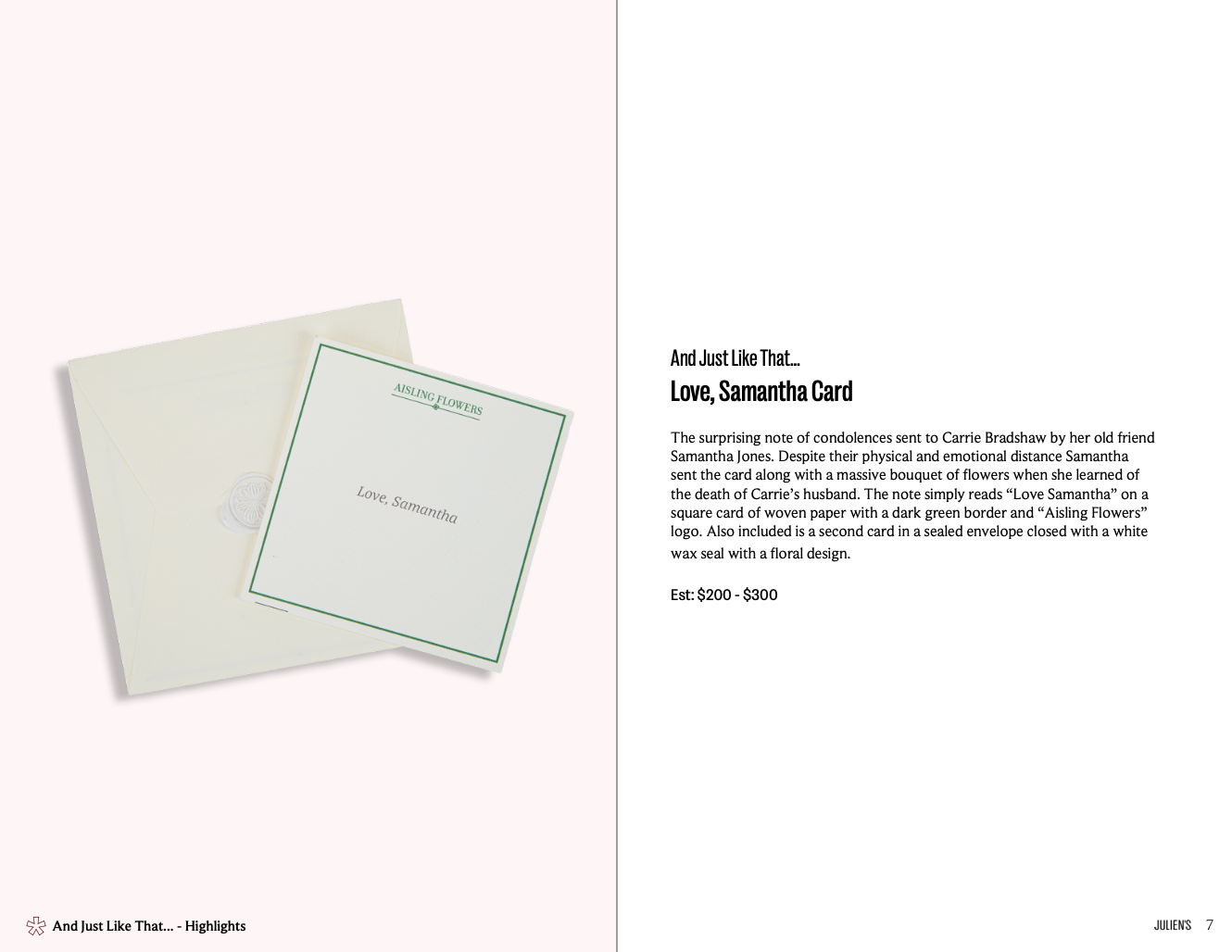 love samantha card prop
