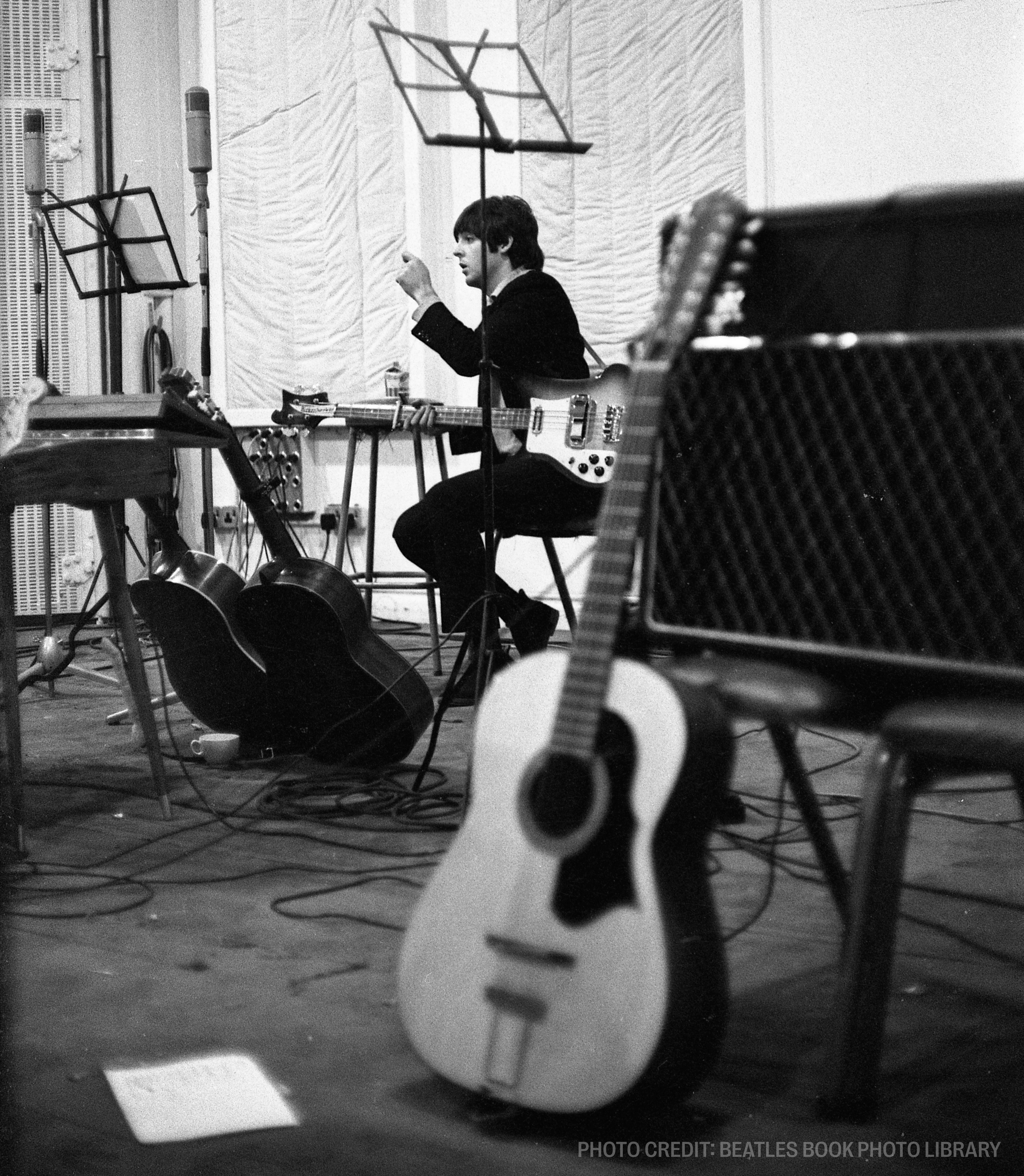 a black and white photo of the beatles book photo library
