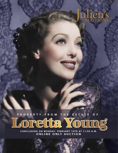A poster for a Property from the Estate of Loretta Young