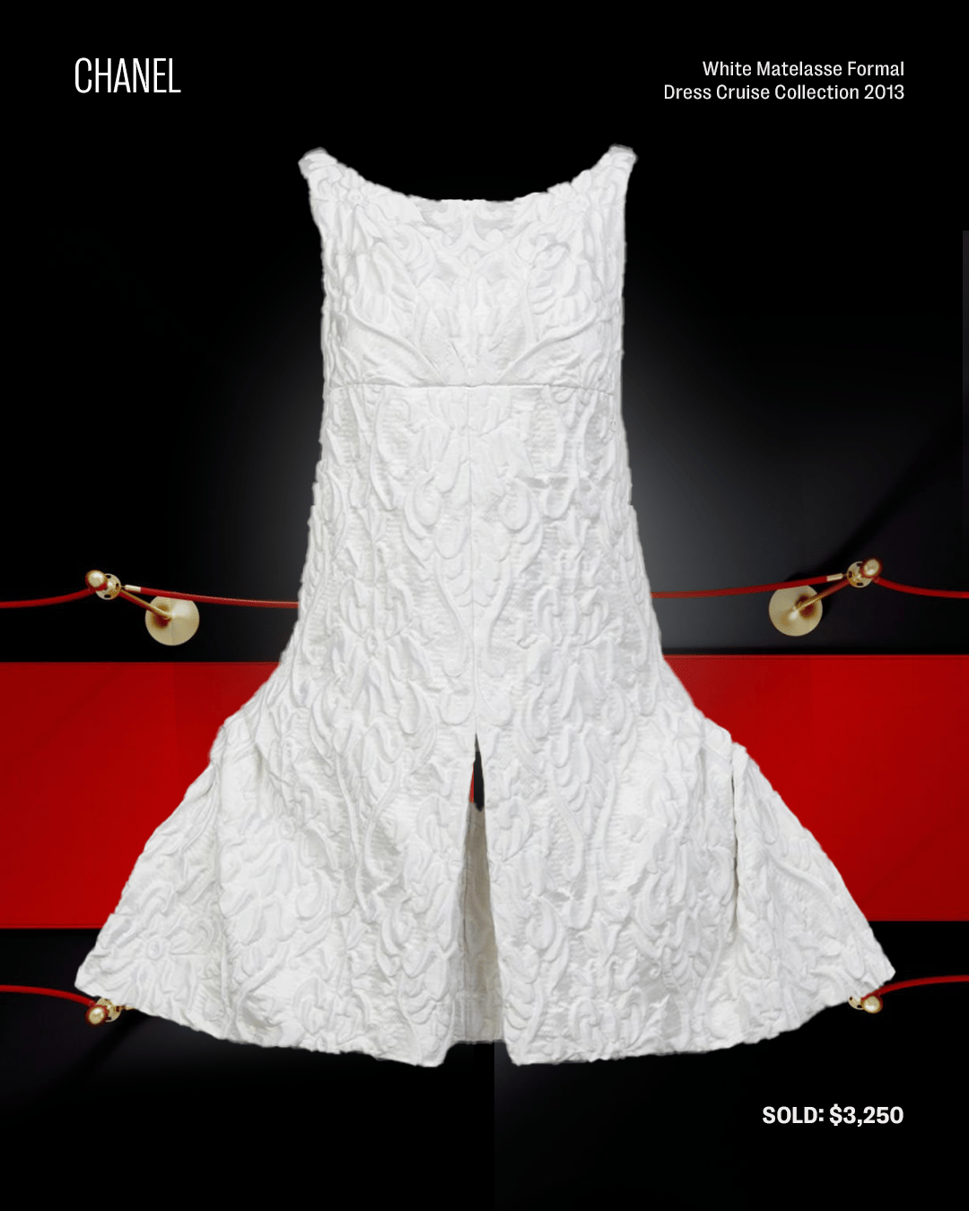 a white chanel dress is being sold for $ 3,250