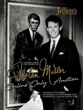 A poster for Julien's Auction Nolan Miller sale