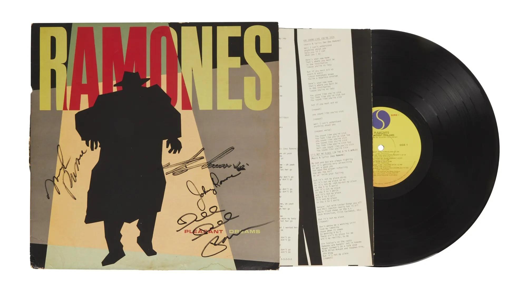 Lot #371. The Ramones | Band Signed "Pleasant Dreams" Record Album Lot #371 The Ramones Band Signed "Pleasant Dreams" Record Album