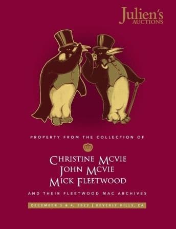 A poster for Julien's Auctions Fleetwood Mac sale