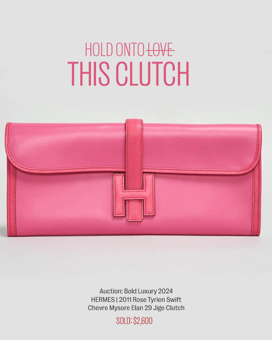 a pink clutch with the words hold onto love this clutch above it