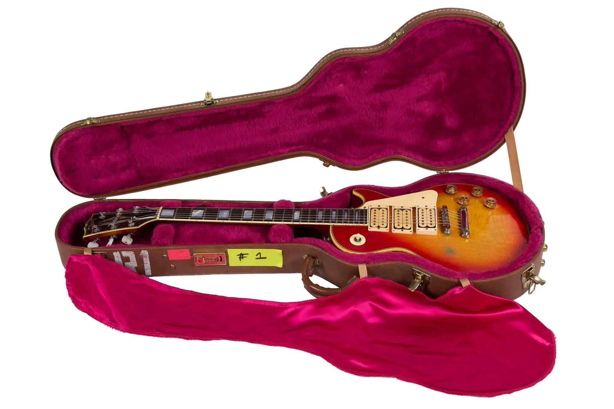 Lot #489  KISS Ace Frehley’s #1 “Budokan” 1975 Triple Pickup Gibson Les Paul Custom, Cherry Sunburst