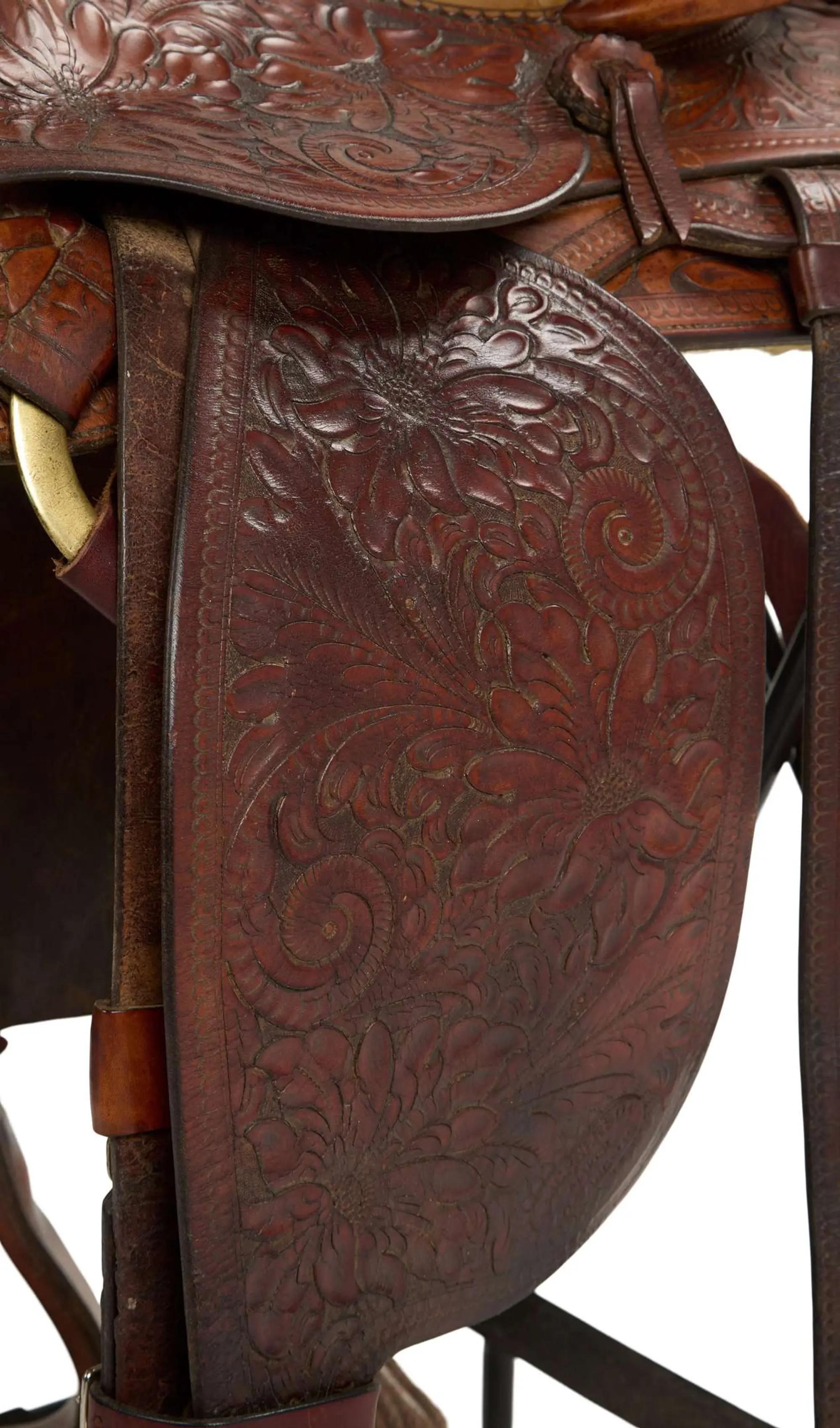 Lot #212  Gunsmoke Miss Kitty (Amanda Blake) Leather Saddle