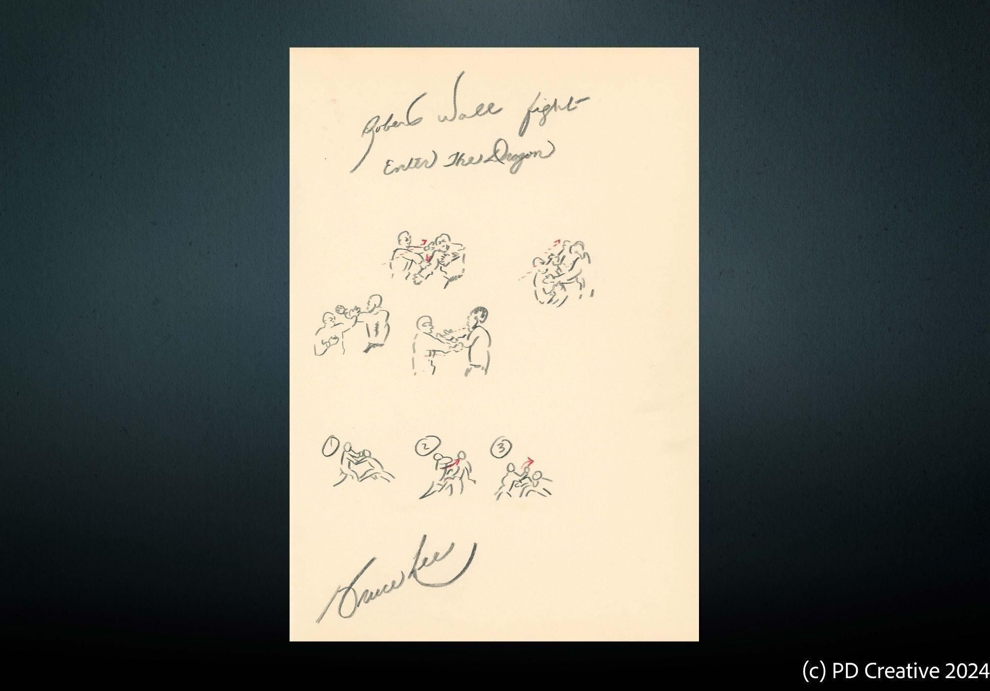 a drawing of a group of people on a piece of paper with a signature on it .
