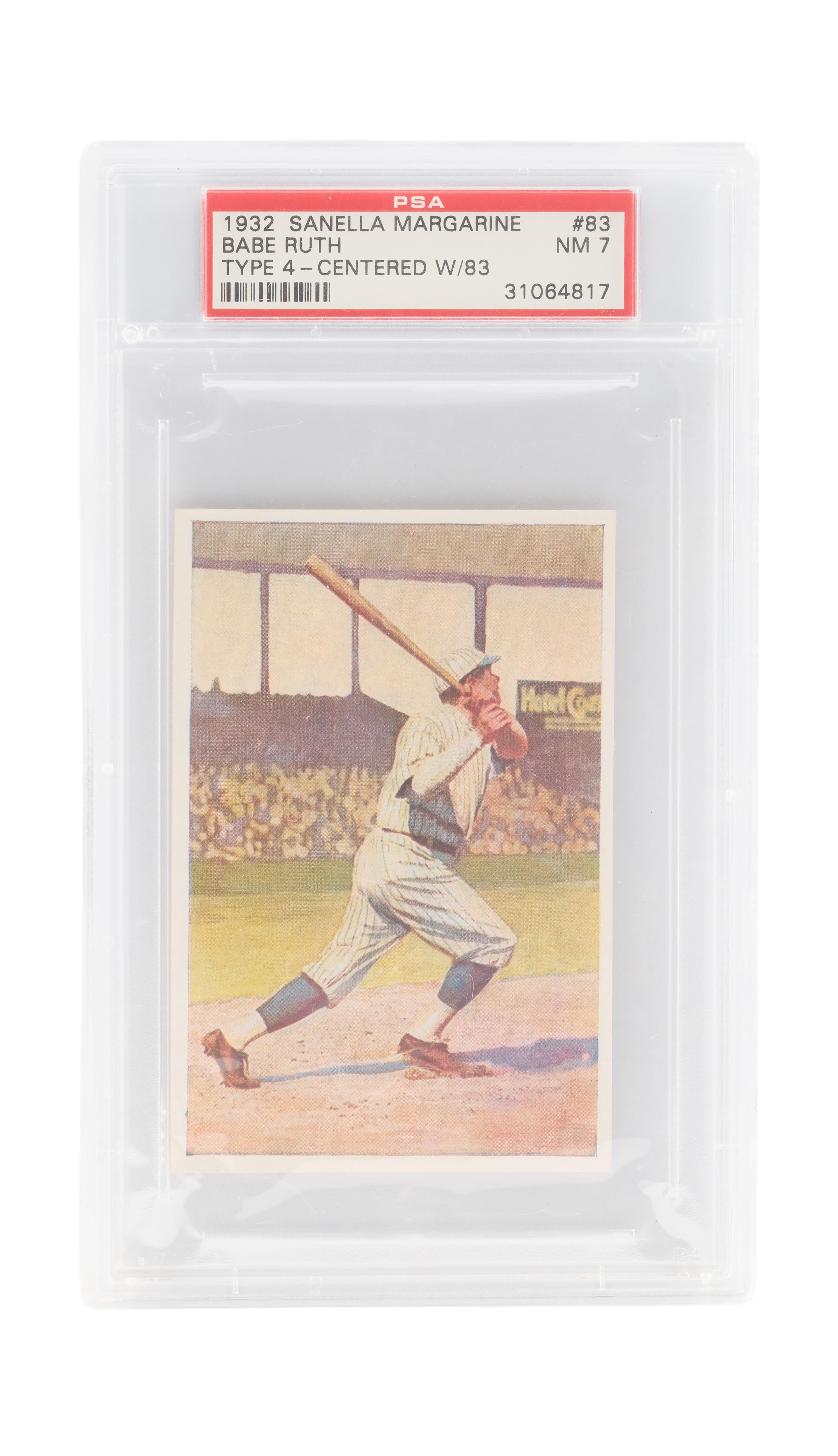 Babe Ruth | 1932 Sanella Margarine Trading Card (PSA)_FRONT Babe Ruth | 1932 Sanella Margarine Trading Card (PSA)_FRONT
