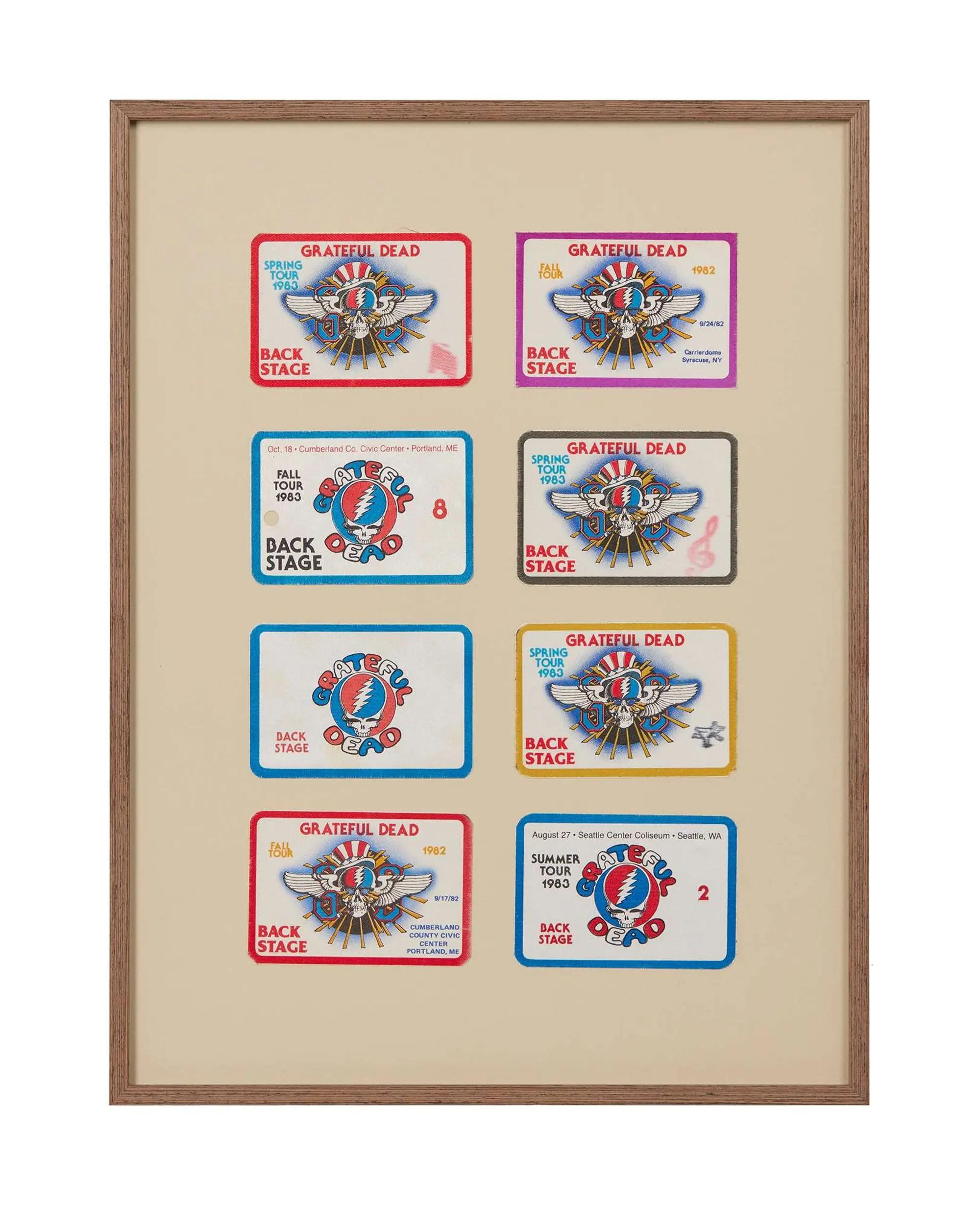 Lot #113 Grateful Dead Framed Early 1980s “Stealie” Backstage Passes