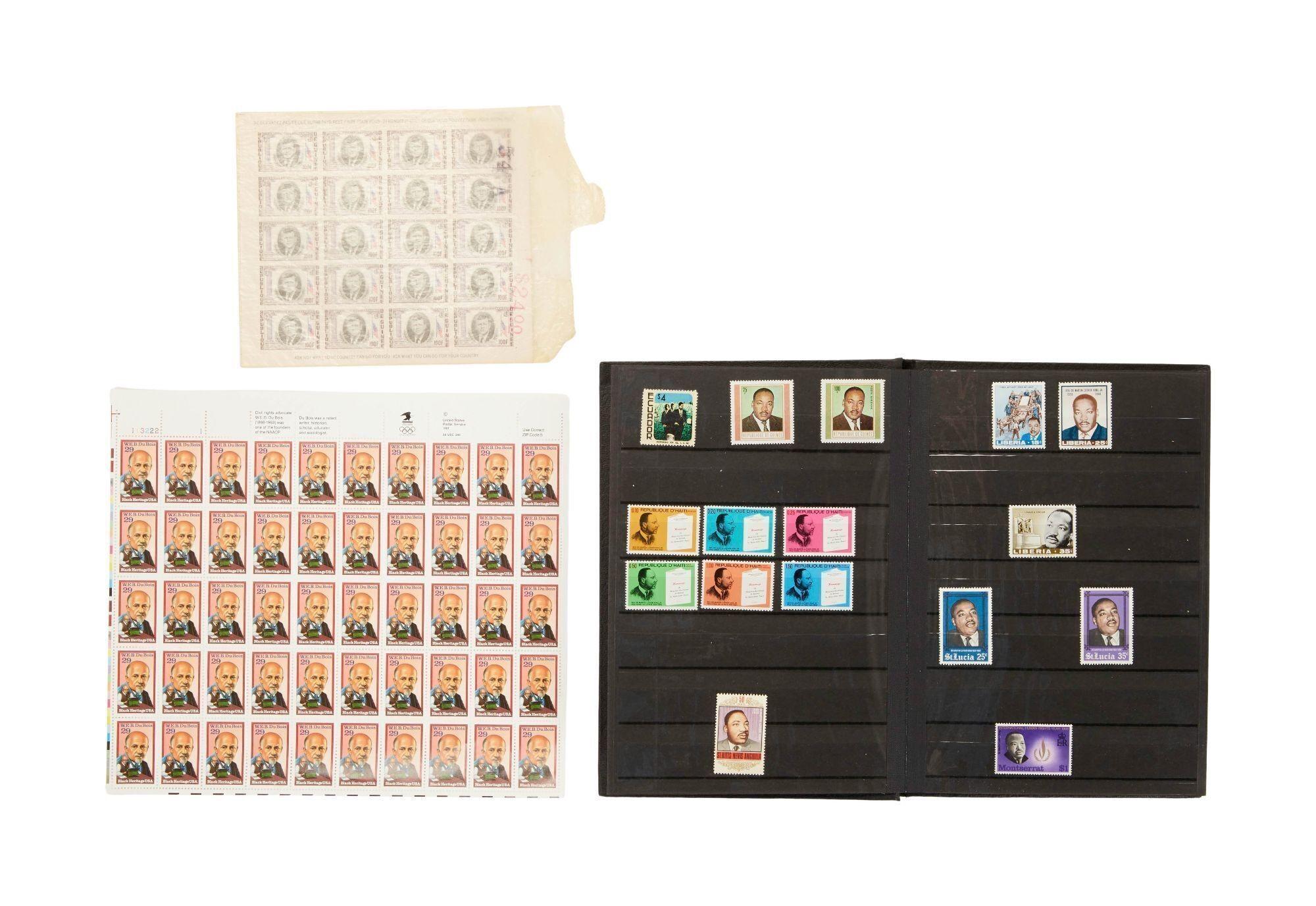 Lot #146. Harry Belafonte | Stamp Collection a collection of postage stamps and envelopes on a white background .