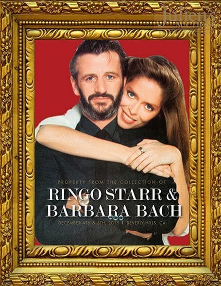 A poster for Julien's Auctions with Ringo Starr and Barbara Bach