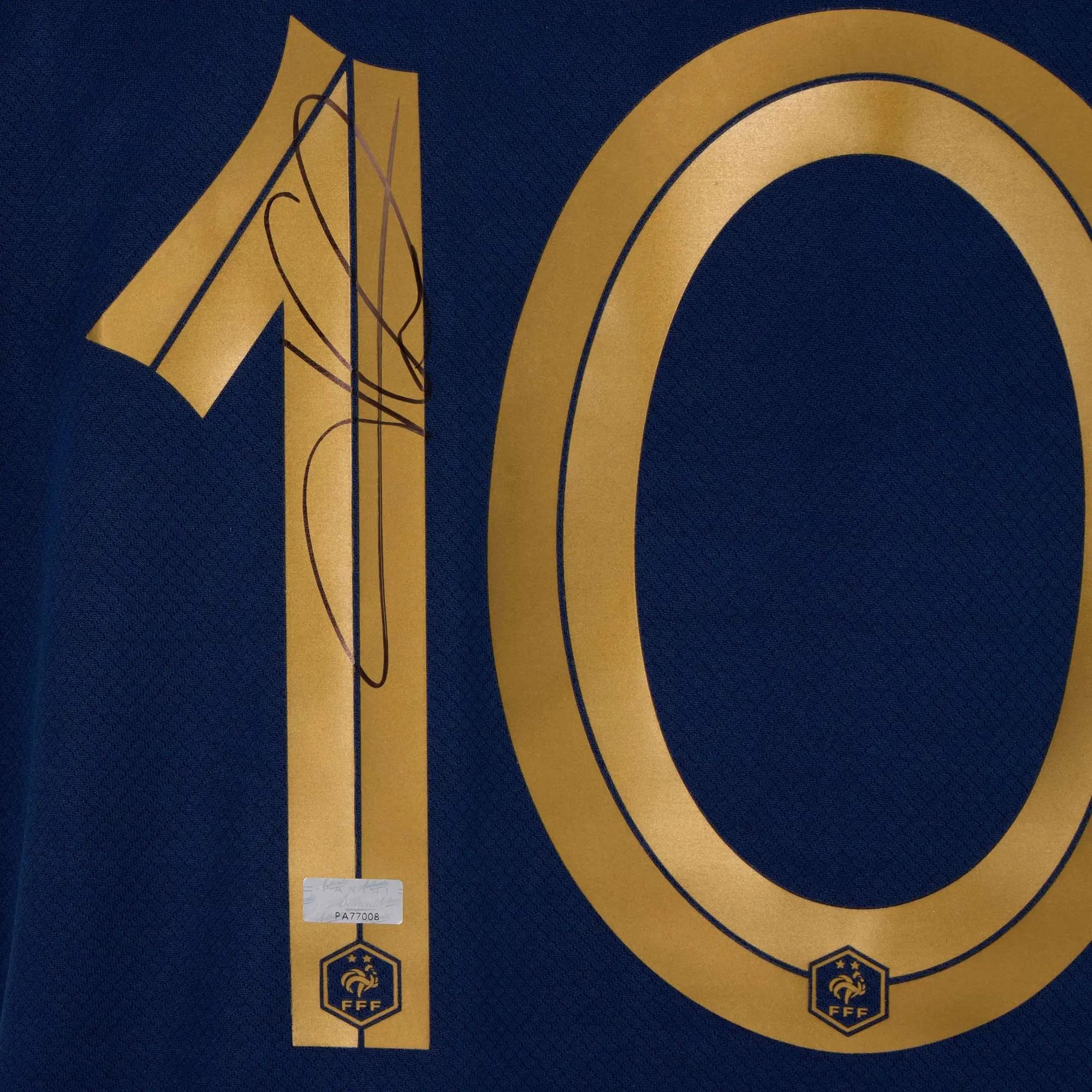 Lot #241  Kylian Mbappe Signed France Commemorative Jersey (Panini)