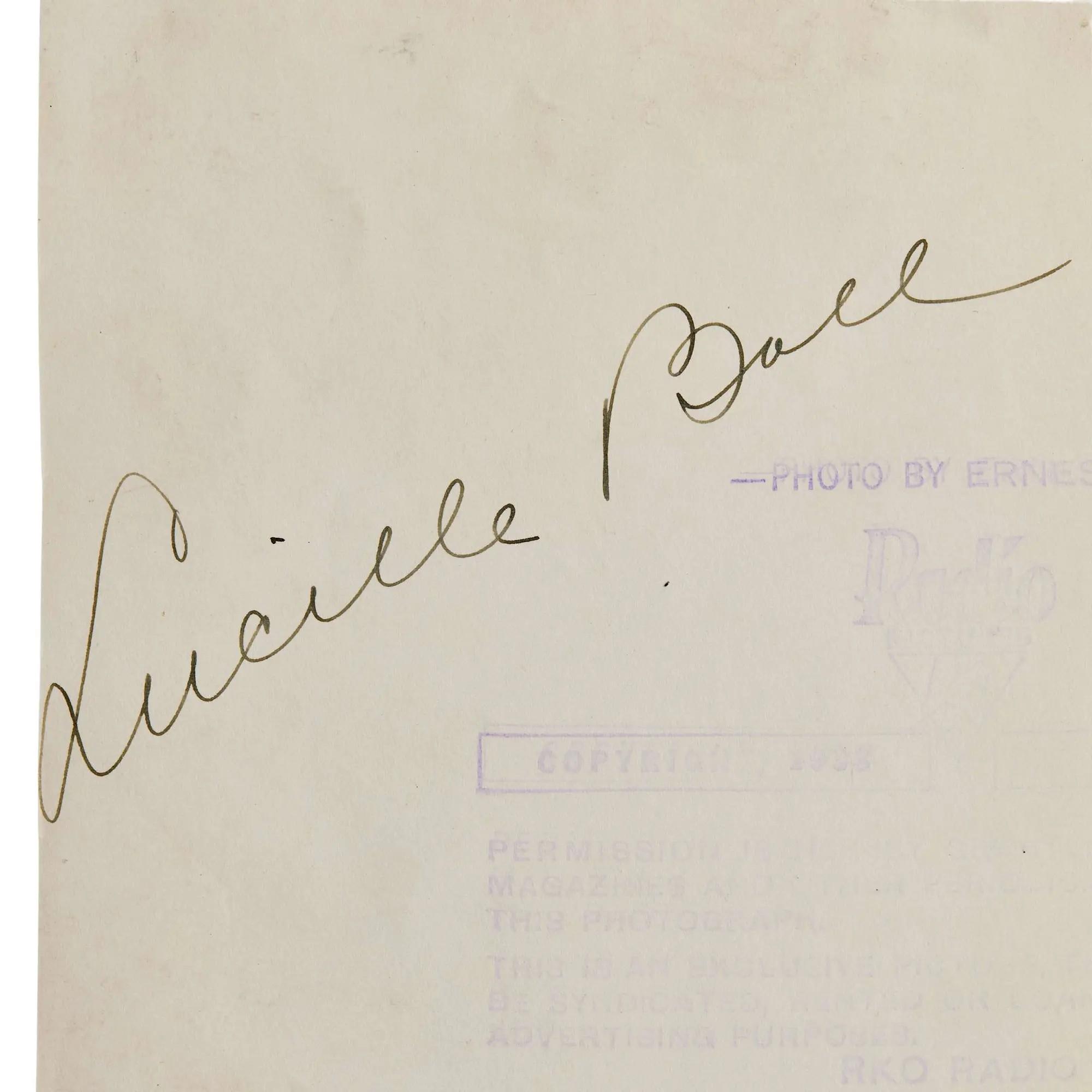 Lot #205 Lucille Ball Signed 1938 Photograph 2
