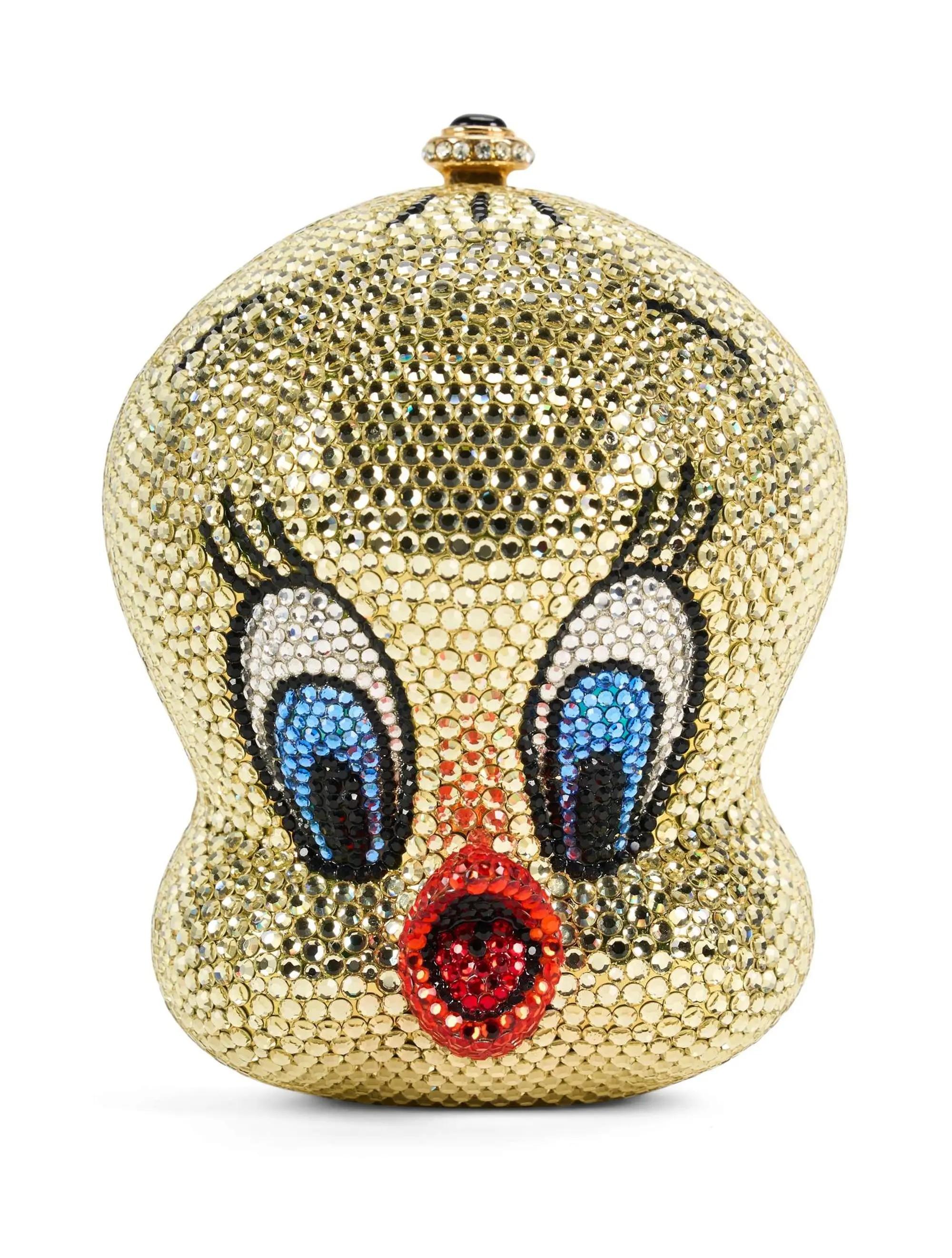 Lot #222  Loni Anderson 1997 Event and Photo-Worn Kathrine Baumann Limited Edition Crystal Tweety Bird Minaudiere Evening Bag