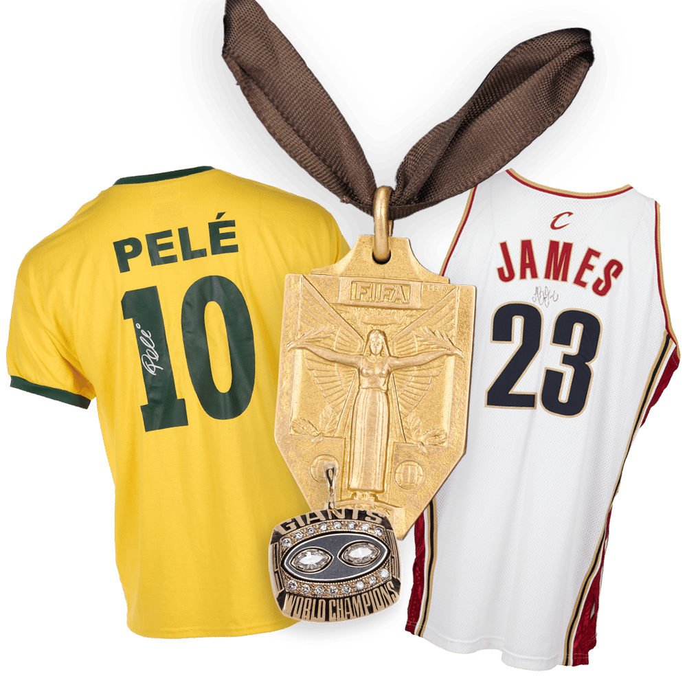 A gold FIFA medal with a female figure hangs beside a blue soccer jersey displaying "MBAPPÉ 7".