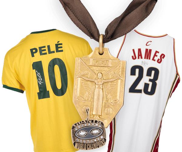 A gold FIFA medal with a female figure hangs beside a blue soccer jersey displaying "MBAPPÉ 7".